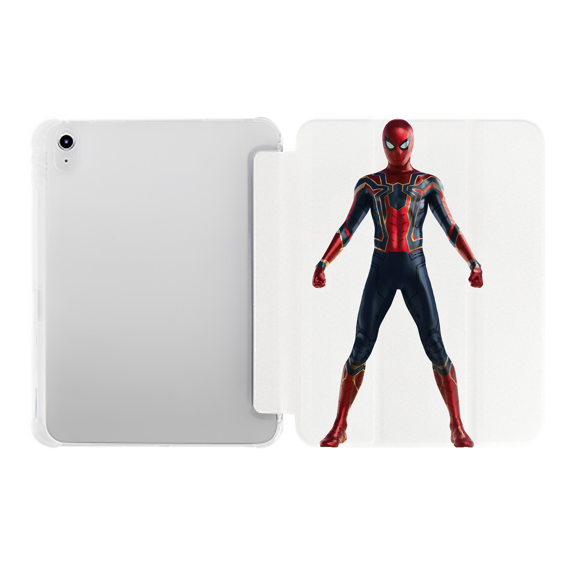 （画像用） Spider Man スパイダーマン IPad ケース ペン収納付き 三つ折りスタンド PUレザー×シリコン 対応機種9.5/10.5/10.9インチ